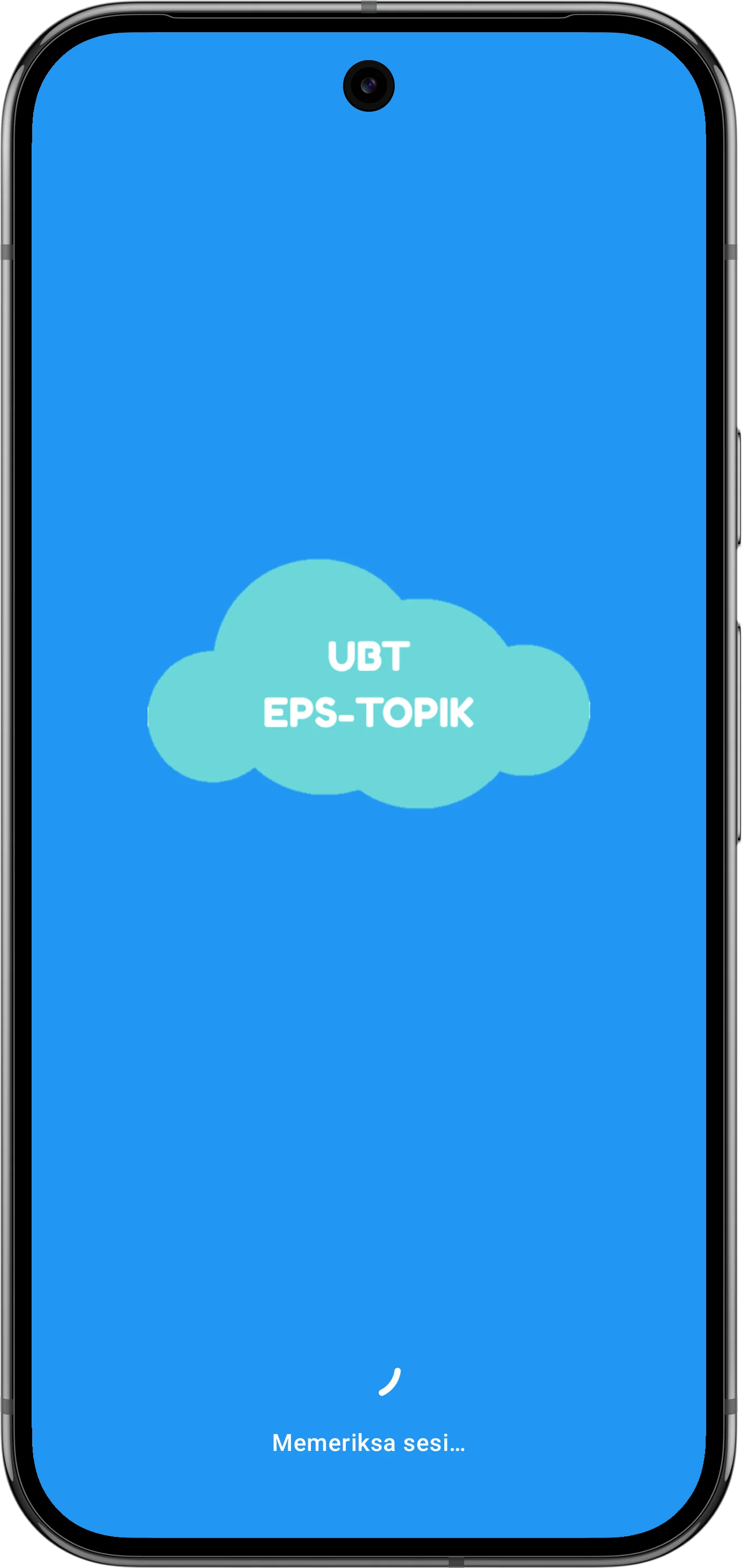 Tampilan splash screen aplikasi Lee UBT EPS-TOPIK